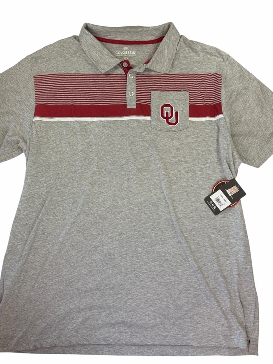 Colosseum Other - Colosseum Oklahoma OU Gray and Crimson Striped Polo Shirt